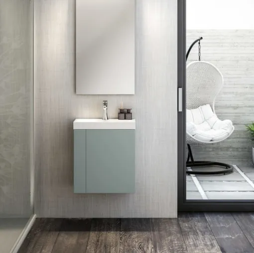 Mobile da Bagno sospeso in laccato opaco Compact 06 di GB Group