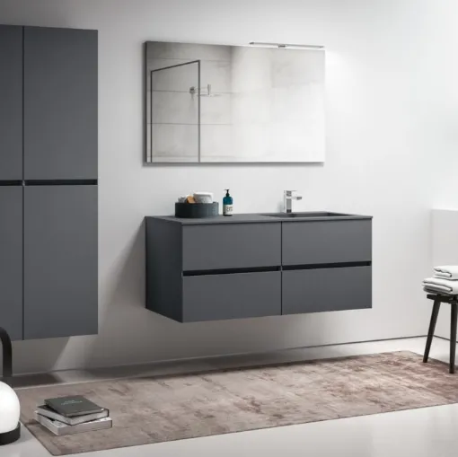 Mobile da Bagno sospeso in laminato grigio Extreme 02 di GB Group