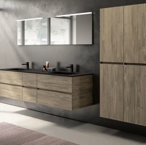 Mobile Bagno sospeso in laminato effetto legno Extreme 05 di GB Group