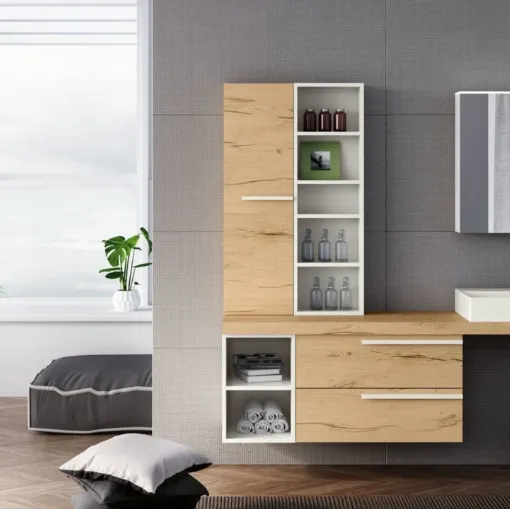 Mobile Bagno sospeso in essenza nativo naturale Matrix 05 di GB Group