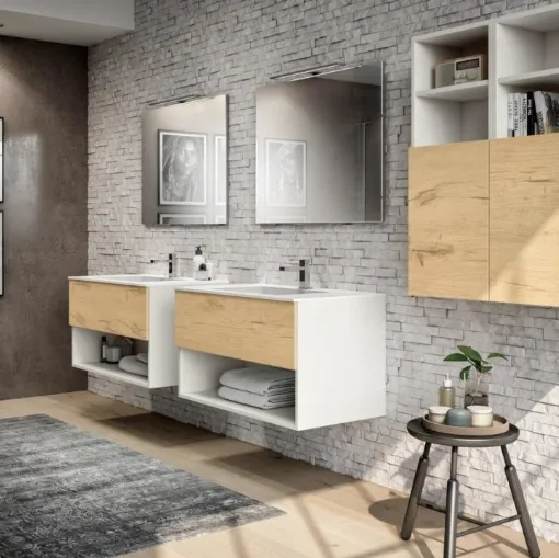 Mobile Bagno sospeso in essenza e laccato Open 02 di GB Group