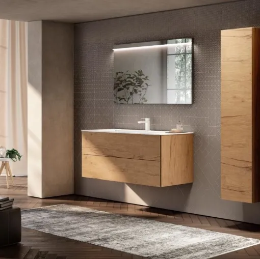 Mobile Bagno sospeso in essenza rovere Smart 01 di GB Group