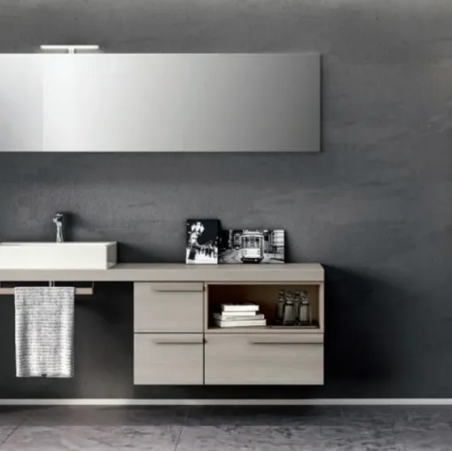 Mobile da Bagno sospeso in essenza rovere silver Matrix 06 di GB Group