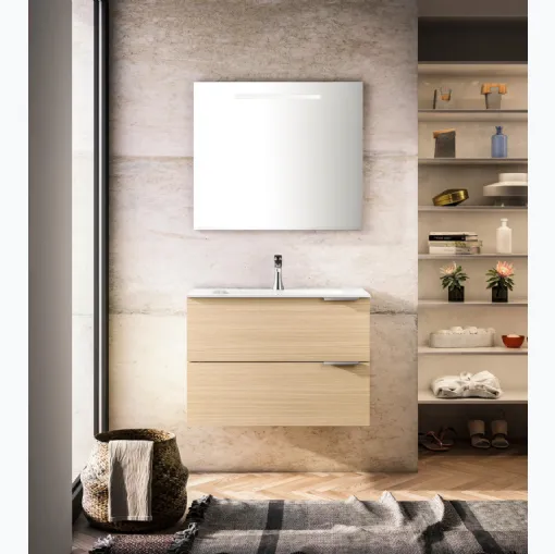 Mobile da Bagno sospeso in essenza di rovere naturale Sunlight 01 di GB Group