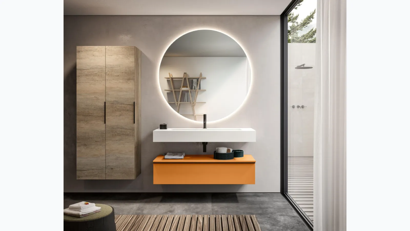 Mobile da Bagno sospeso in laccato opaco Timeless 08 di GB Group