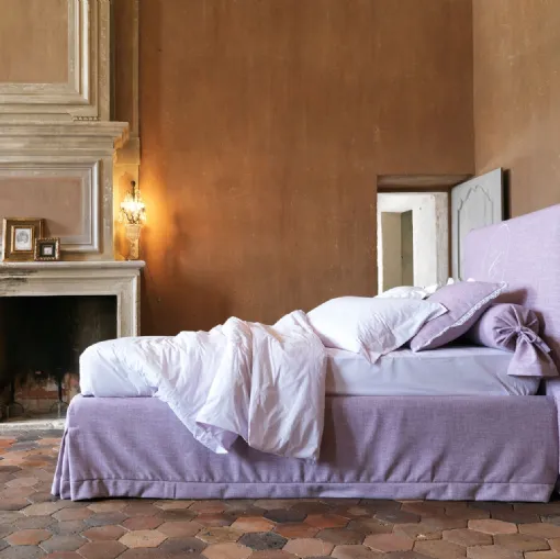 Letto singolo in tessuto Chloè Romantic di Noctis